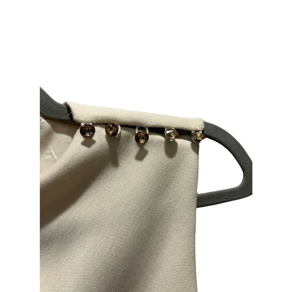 Ted Baker London Ivory Pleated Shoulder Bodycon Dress - Size 1 (Small) - Picture 3 of 5